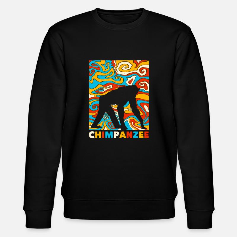 Schimpanse - Stanley/Stella Unisex Bio-Sweatshirt CHANGER  - Schwarz