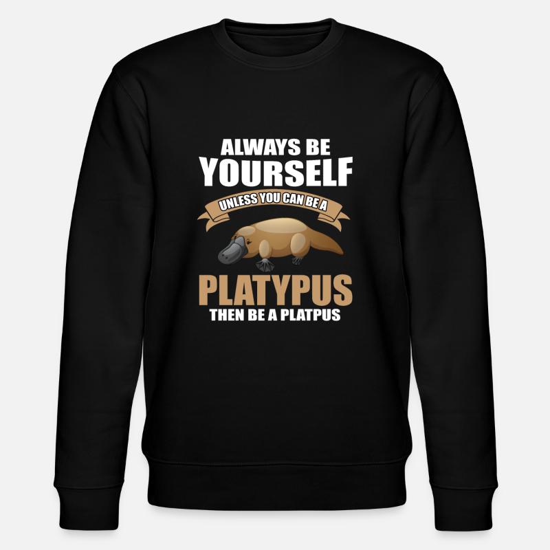 Schnabeltier Spruch - Stanley/Stella Unisex Bio-Sweatshirt CHANGER  - Schwarz