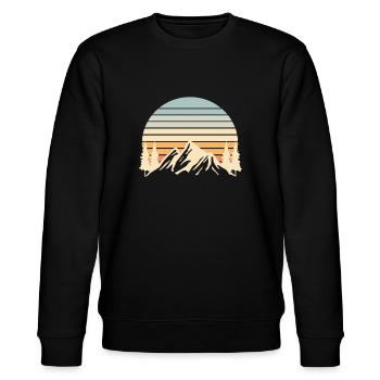 Berge - Stanley/Stella Unisex Bio-Sweatshirt CHANGER  - Schwarz - Vorne - Nik (191cm) & Marisol (170cm)