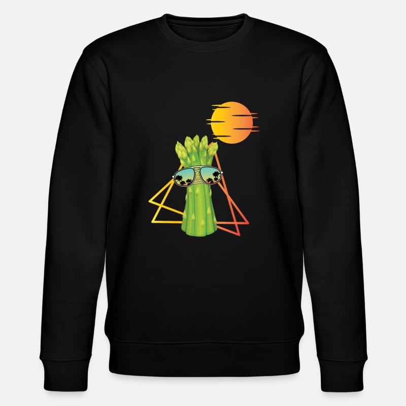 Retro Spargel Shirt - Stanley/Stella Unisex Bio-Sweatshirt CHANGER - Schwarz