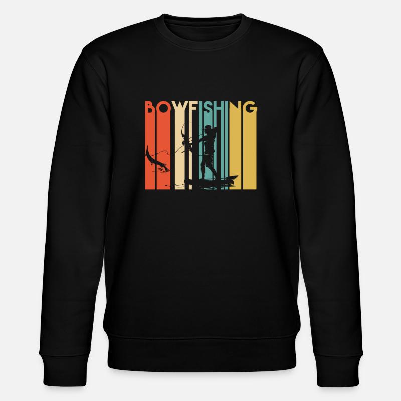 Retro Bogenfischen - Stanley/Stella Unisex Bio-Sweatshirt CHANGER  - Schwarz