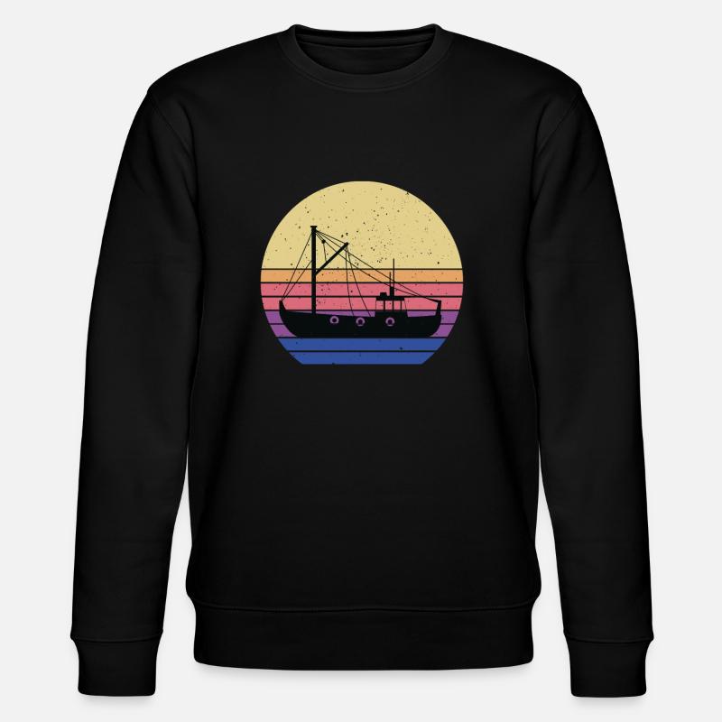 Fischkutter Retro Design - Stanley/Stella Unisex Bio-Sweatshirt CHANGER  - Schwarz