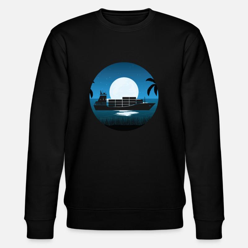 Feeder Ship Moon - Stanley/Stella CHANGER Unisex Organic Sweatshirt - black