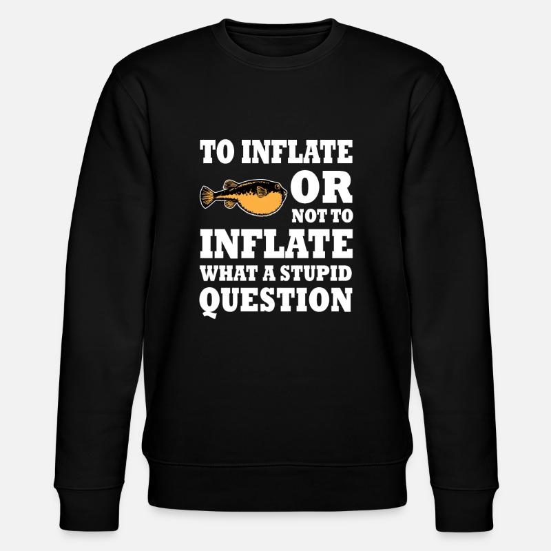 Lustiger Kugelfisch Spruch - Stanley/Stella Unisex Bio-Sweatshirt CHANGER - Schwarz