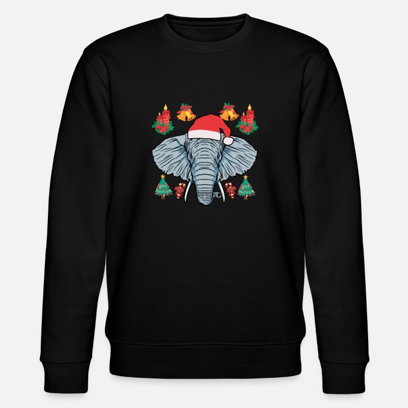 Drôle d’éléphant de Noël - Sweat bio CHANGER Stanley/Stella Unisexe - noir
