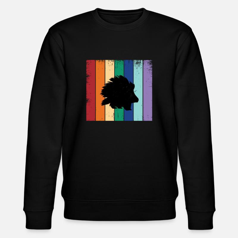 Stachelschwein-silhouette - Stanley/Stella Unisex Bio-Sweatshirt CHANGER - Schwarz
