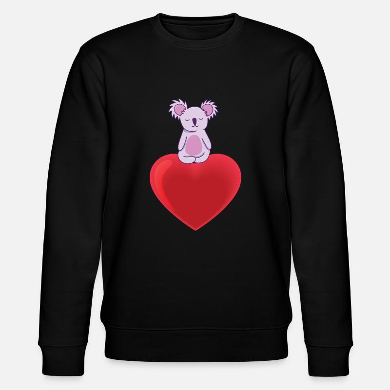 Süsser Koala Mit Herz - Stanley/Stella Unisex Bio-Sweatshirt CHANGER  - Schwarz