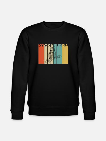 RetrO Kookaburra Bird - Stanley/Stella CHANGER Unisex Organic Sweatshirt - black