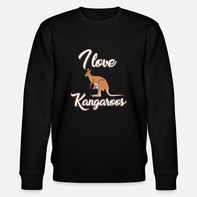 Ich Liebe Kängurus - Stanley/Stella Unisex Bio-Sweatshirt CHANGER  - Schwarz
