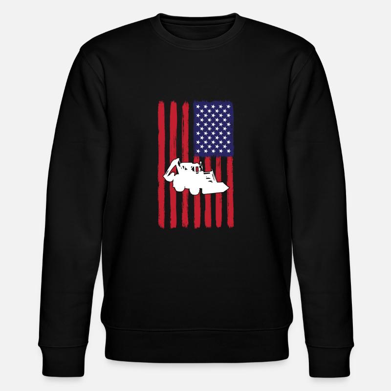 Drapeau de la chargeuse-pelleteuse USA - Sweat bio CHANGER Stanley/Stella Unisexe - noir