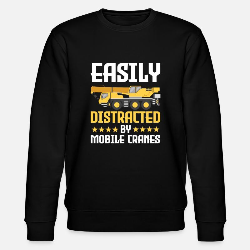 Lustiger Mobiler Kranführer - Stanley/Stella Unisex Bio-Sweatshirt CHANGER  - Schwarz