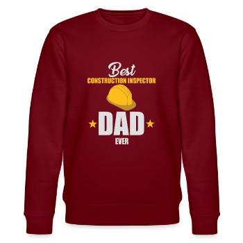 Building Inspector Papa - Stanley/Stella CHANGER Unisex Organic Sweatshirt - burgundy - Front - Nik (191cm) & Marisol (170cm)