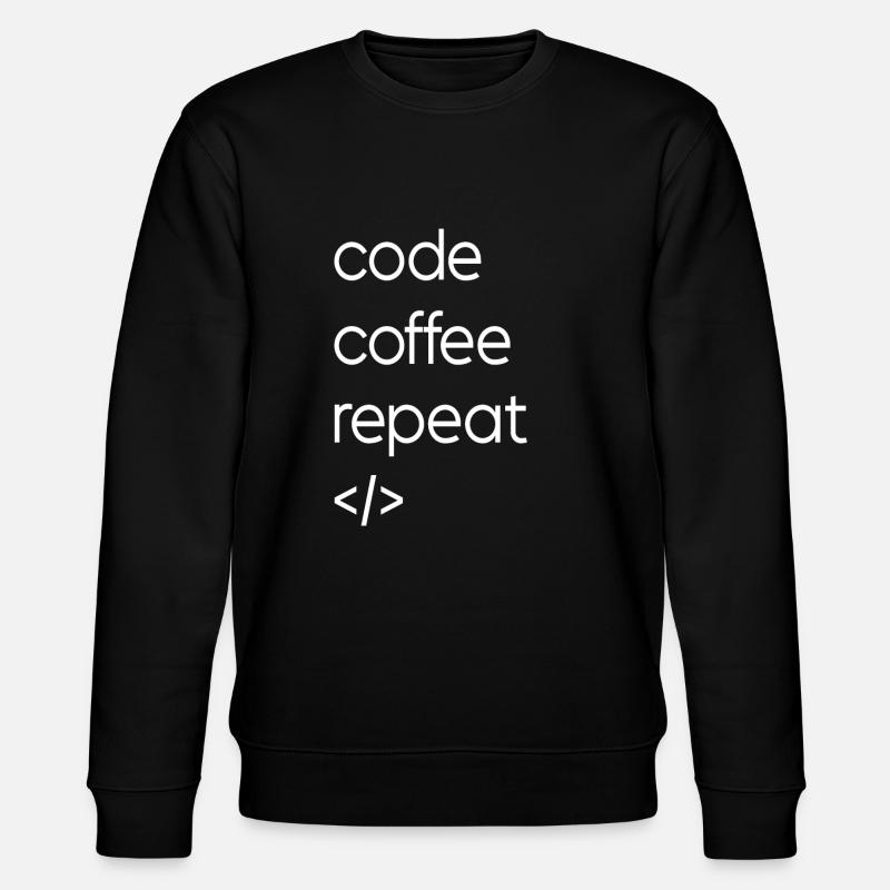 Code Kaffee Wiederholung - Stanley/Stella Unisex Bio-Sweatshirt CHANGER  - Schwarz