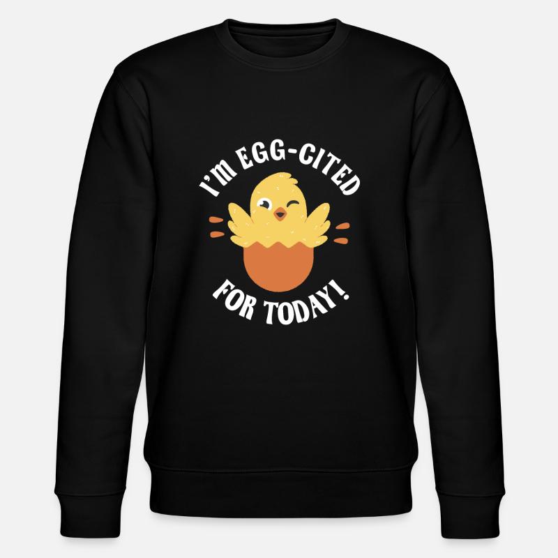 Egg-cited hatching chick - Stanley/Stella CHANGER Unisex Organic Sweatshirt - black