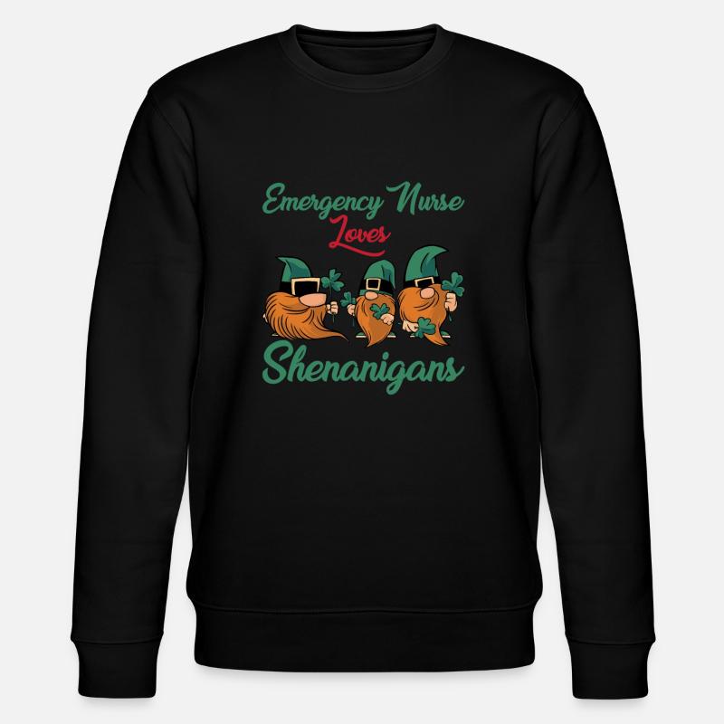 Notfallkrankenschwester St. Patrick's Day - Stanley/Stella Unisex Bio-Sweatshirt CHANGER  - Schwarz