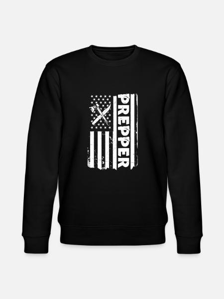USA Flag Prepper Outfit - Stanley/Stella CHANGER Unisex Organic Sweatshirt - black