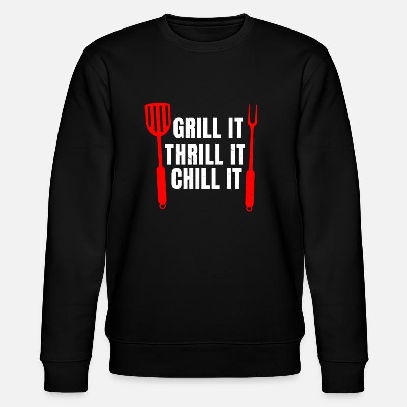 Funny BBQ Gift Idea - Stanley/Stella CHANGER Unisex Organic Sweatshirt - black
