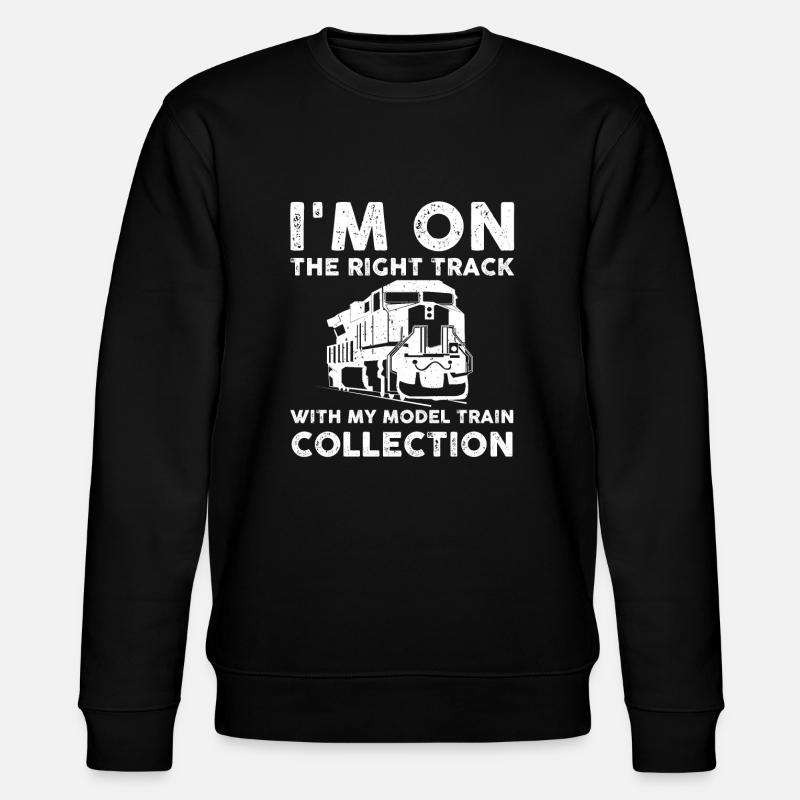 Lustiges Eisenbahn Geschenk - Stanley/Stella Unisex Bio-Sweatshirt CHANGER  - Schwarz