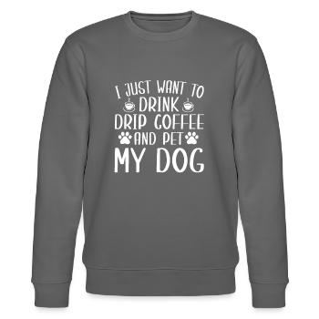 Lustiger Filterkaffee Und Hundeliebhaber Hunde - Stanley/Stella Unisex Bio-Sweatshirt CHANGER  - Burgunderrot - Vorne - Nik (191cm) & Marisol (170cm)