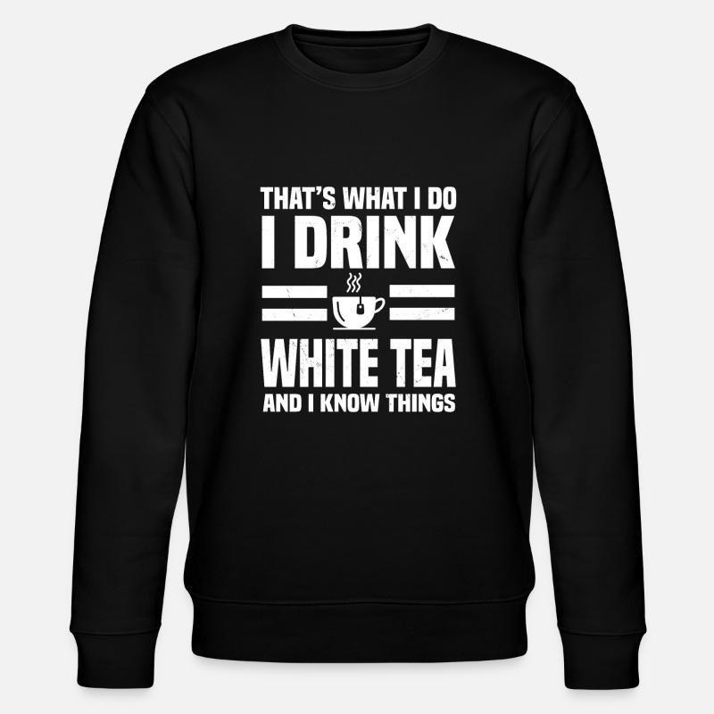 Weißer Tee Humor - Stanley/Stella Unisex Bio-Sweatshirt CHANGER  - Schwarz