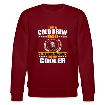 Drôle de Cold Brew Papa - Sweat bio CHANGER Stanley/Stella Unisexe - bordeaux - Devant - Nik (191cm) & Marisol (170cm)