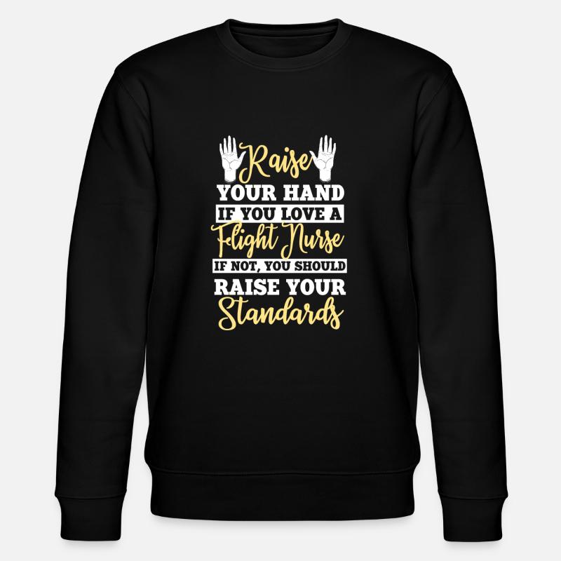 Funny saying Flight Nurse - Stanley/Stella CHANGER Unisex Organic Sweatshirt - black