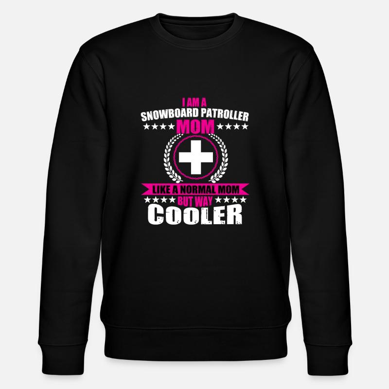 Funny Snowboard Patroller Mom - Stanley/Stella CHANGER Unisex Organic Sweatshirt - black