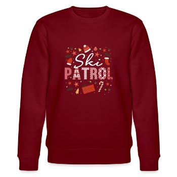 Pistenrettung Weihnachtsoutfit - Stanley/Stella Unisex Bio-Sweatshirt CHANGER  - Burgunderrot - Vorne - Nik (191cm) & Marisol (170cm)