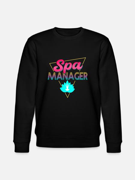 80s Retro Spa Manager Outfit - Stanley/Stella CHANGER Unisex Organic Sweatshirt - black