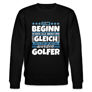 Zum Beginn gleich die besten wurden Golfer - Stanley/Stella Unisex Bio-Sweatshirt CHANGER  - Schwarz - Vorne - Nik (191cm) & Marisol (170cm)