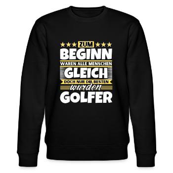 Zum Beginn gleich die besten wurden Golfer - Stanley/Stella Unisex Bio-Sweatshirt CHANGER  - Schwarz - Vorne - Nik (191cm) & Marisol (170cm)