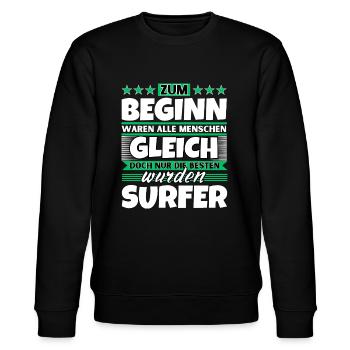 Zum Beginn gleich die besten wurden Surfer - Stanley/Stella Unisex Bio-Sweatshirt CHANGER  - Schwarz - Vorne - Nik (191cm) & Marisol (170cm)
