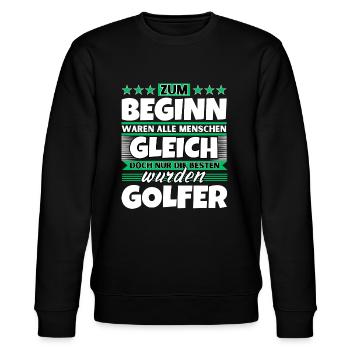 Zum Beginn gleich die besten wurden Golfer - Stanley/Stella Unisex Bio-Sweatshirt CHANGER  - Schwarz - Vorne - Nik (191cm) & Marisol (170cm)