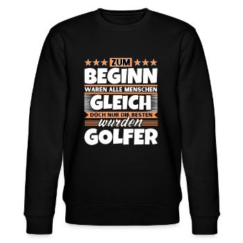 Zum Beginn gleich die besten wurden Golfer - Stanley/Stella Unisex Bio-Sweatshirt CHANGER  - Schwarz - Vorne - Nik (191cm) & Marisol (170cm)