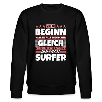 Zum Beginn gleich die besten wurden Surfer - Stanley/Stella Unisex Bio-Sweatshirt CHANGER  - Schwarz - Vorne - Nik (191cm) & Marisol (170cm)