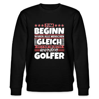 Zum Beginn gleich die besten wurden Golfer - Stanley/Stella Unisex Bio-Sweatshirt CHANGER  - Schwarz - Vorne - Nik (191cm) & Marisol (170cm)