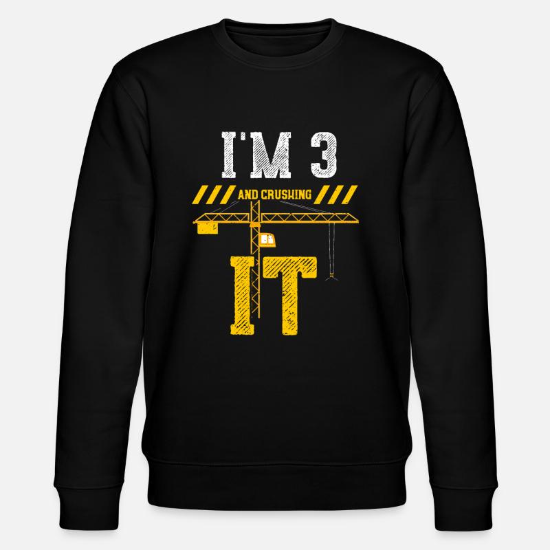 I'm 3 And Crushing It - Stanley/Stella Unisex Bio-Sweatshirt CHANGER  - Schwarz