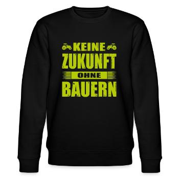 Bauernprotest Landwirt Demo Bauerndemo Treckerdemo - Stanley/Stella Unisex Bio-Sweatshirt CHANGER  - Schwarz - Vorne - Nik (191cm) & Marisol (170cm)