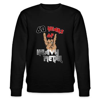60 Years Heavy Metal - Stanley/Stella CHANGER Unisex Organic Sweatshirt - black - Front - Nik (191cm) & Marisol (170cm)
