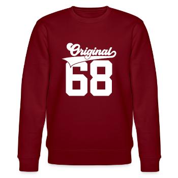 58. GEBURTSTAG 1968 ORIGINAL 68 - Stanley/Stella Unisex Bio-Sweatshirt CHANGER  - Burgunderrot - Vorne - Nik (191cm) & Marisol (170cm)
