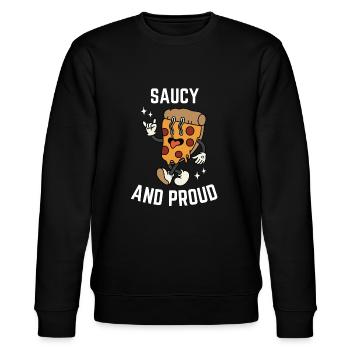 Saucy And Proud - Stanley/Stella CHANGER Unisex Organic Sweatshirt - black - Front - Nik (191cm) & Marisol (170cm)