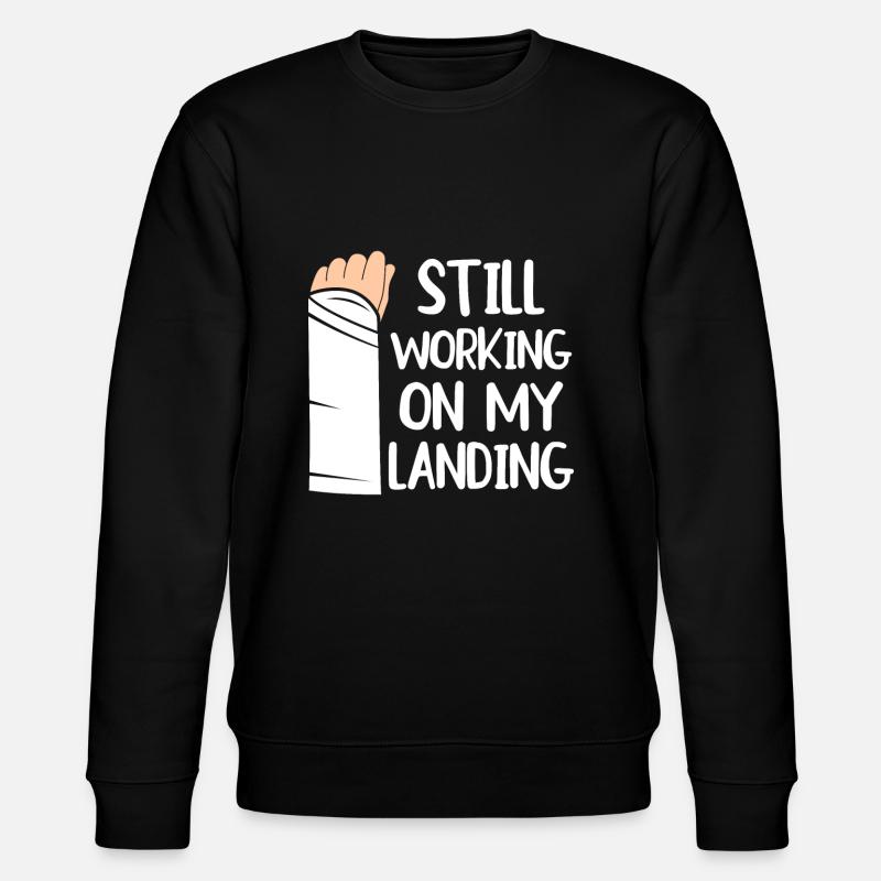 Gebrochener Arm Spruch - Fraktur Gipsarm - Stanley/Stella Unisex Bio-Sweatshirt CHANGER  - Schwarz