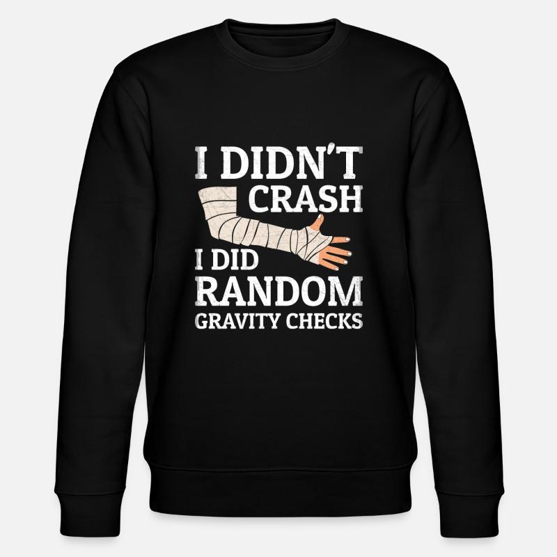 Gravity Checks - Gipsarm Armbruch Knochenbruch - Stanley/Stella Unisex Bio-Sweatshirt CHANGER  - Schwarz