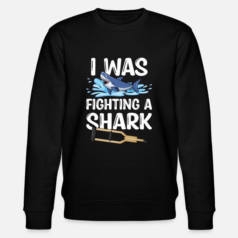 Gebrochenes Bein Spruch - Fraktur Gipsbein - Stanley/Stella Unisex Bio-Sweatshirt CHANGER  - Schwarz
