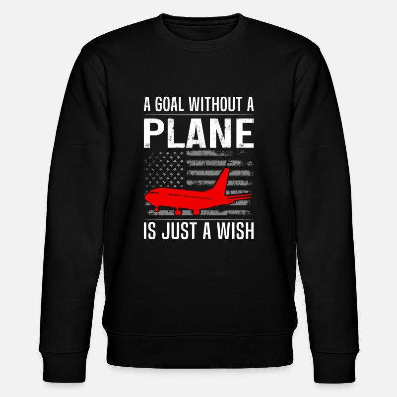 Zitat eines Airline-Piloten - Stanley/Stella Unisex Bio-Sweatshirt CHANGER - Schwarz