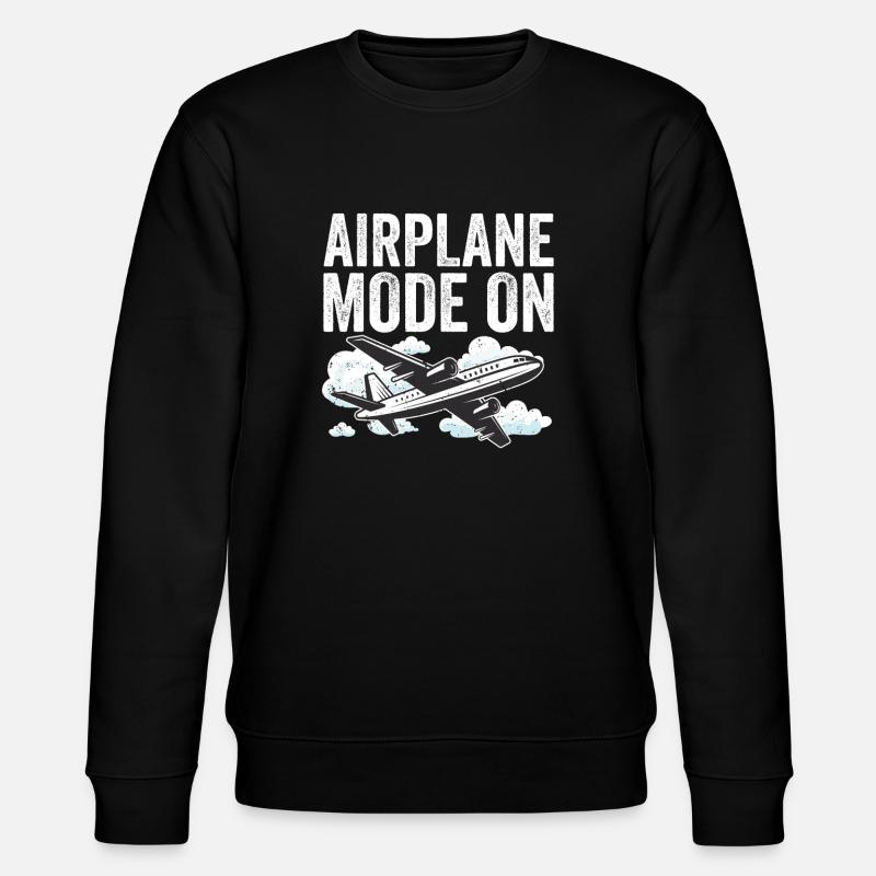 Retro-Flugzeugflugzeug Pilot Berufspiloten - Stanley/Stella Unisex Bio-Sweatshirt CHANGER  - Schwarz