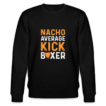 Nacho Kickboxer moyen. Kickboxing mexicain - Sweat bio CHANGER Stanley/Stella Unisexe - noir - Devant - Nik (191cm) & Marisol (170cm)