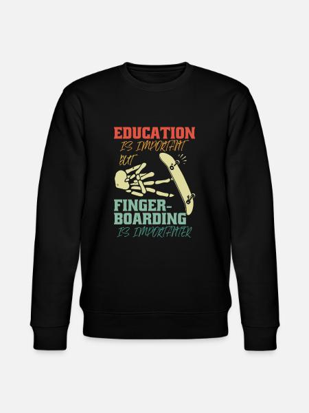 Fingerboard Finger Skateboarding - Stanley/Stella CHANGER Unisex Organic Sweatshirt - black