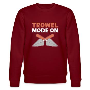Putty mode on. Cement masonry. Concrete pavers - Stanley/Stella CHANGER Unisex Organic Sweatshirt - burgundy - Front - Nik (191cm) & Marisol (170cm)