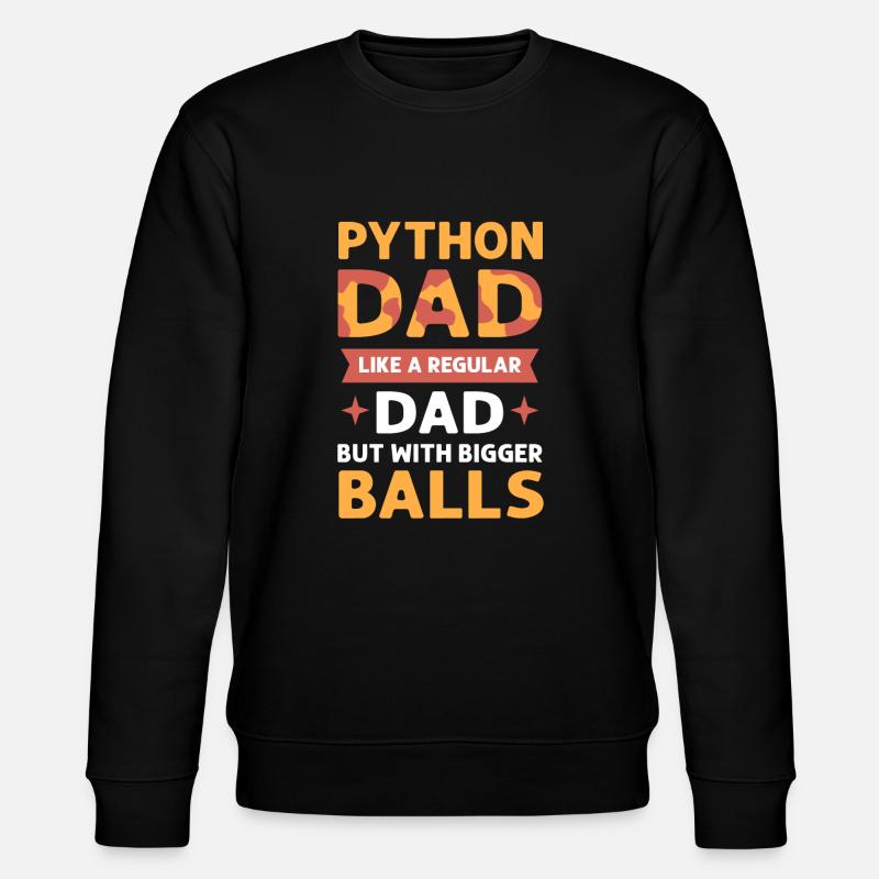 Python-vater. Herpetologen. Königspython - Stanley/Stella Unisex Bio-Sweatshirt CHANGER  - Schwarz